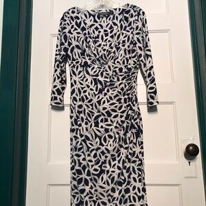 Lauren Ralph Lauren Faux Wrap Ruching Dress